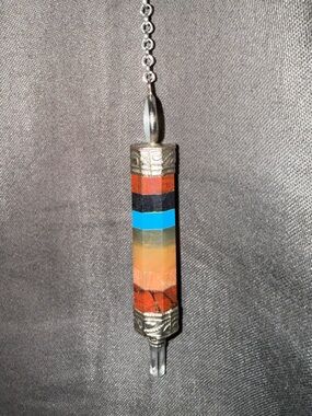 Handmade 7-Chakra Layered Stone Pendulum (Also Called A Chakra)